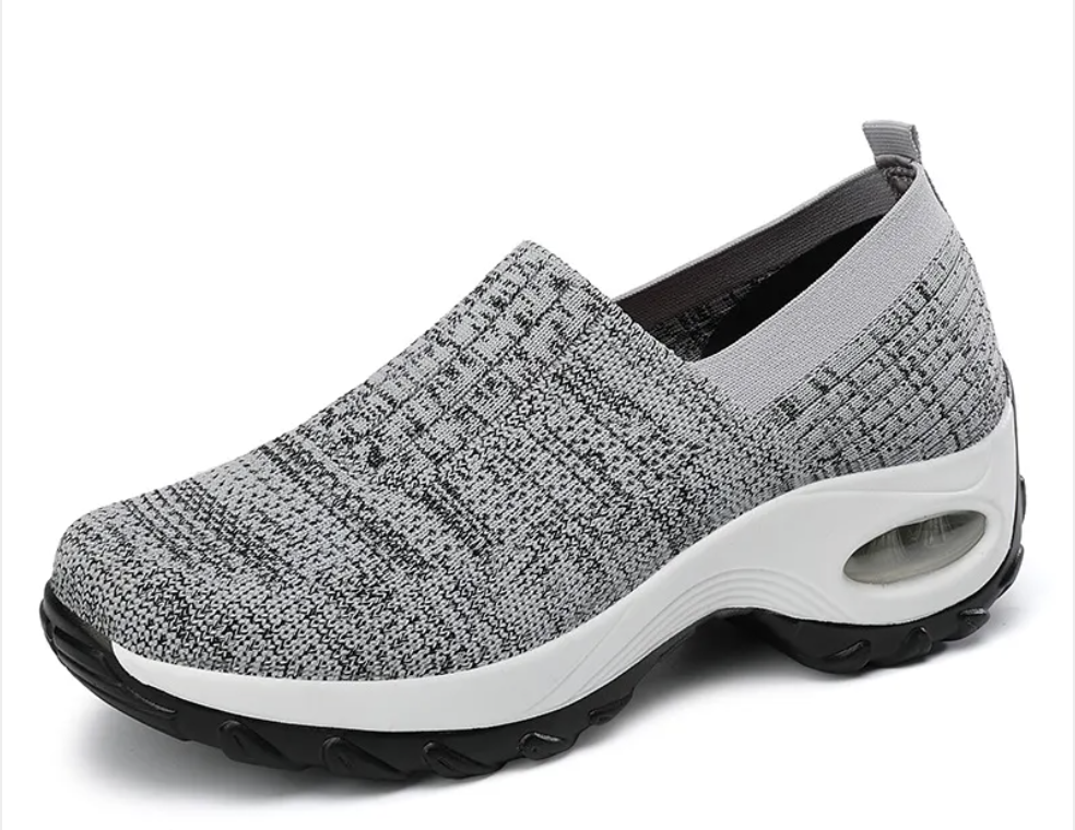 Mesh Sports Slip-On Sneakers (Light Gray)